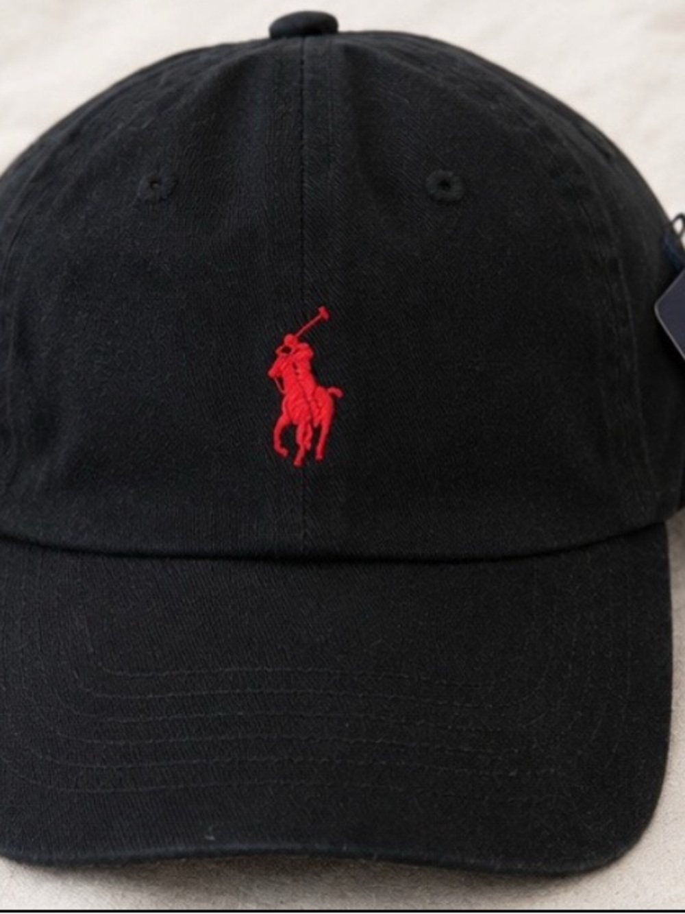 Polo by Ralph Lauren Black Cap with Red Polo Player
